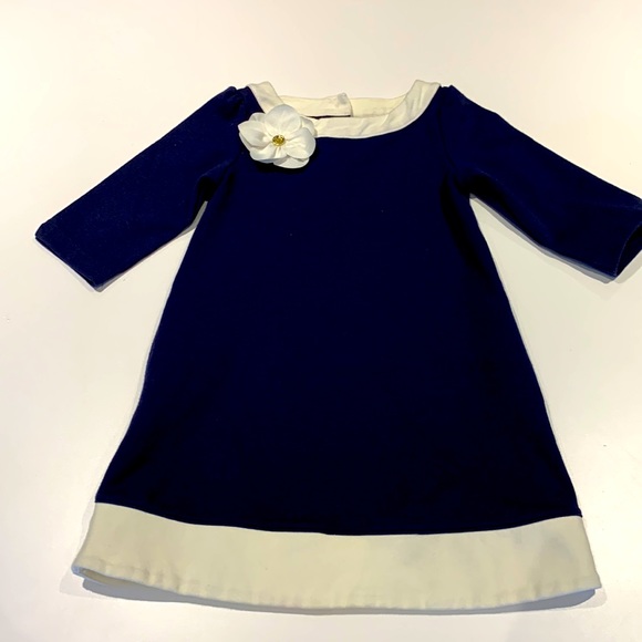 Jamie and Jack girls navy blue and cream dress - Picture 1 of 4